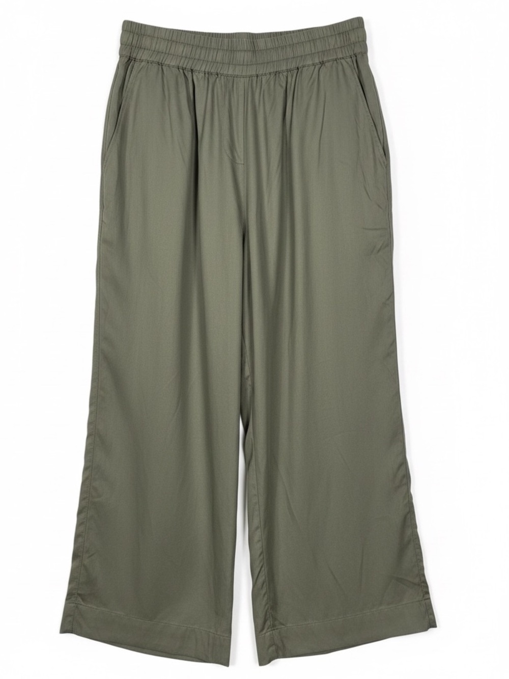 Quince Vintage Wash Tencel Wide Leg Pants Olive Size XL - Picture 2 of 9